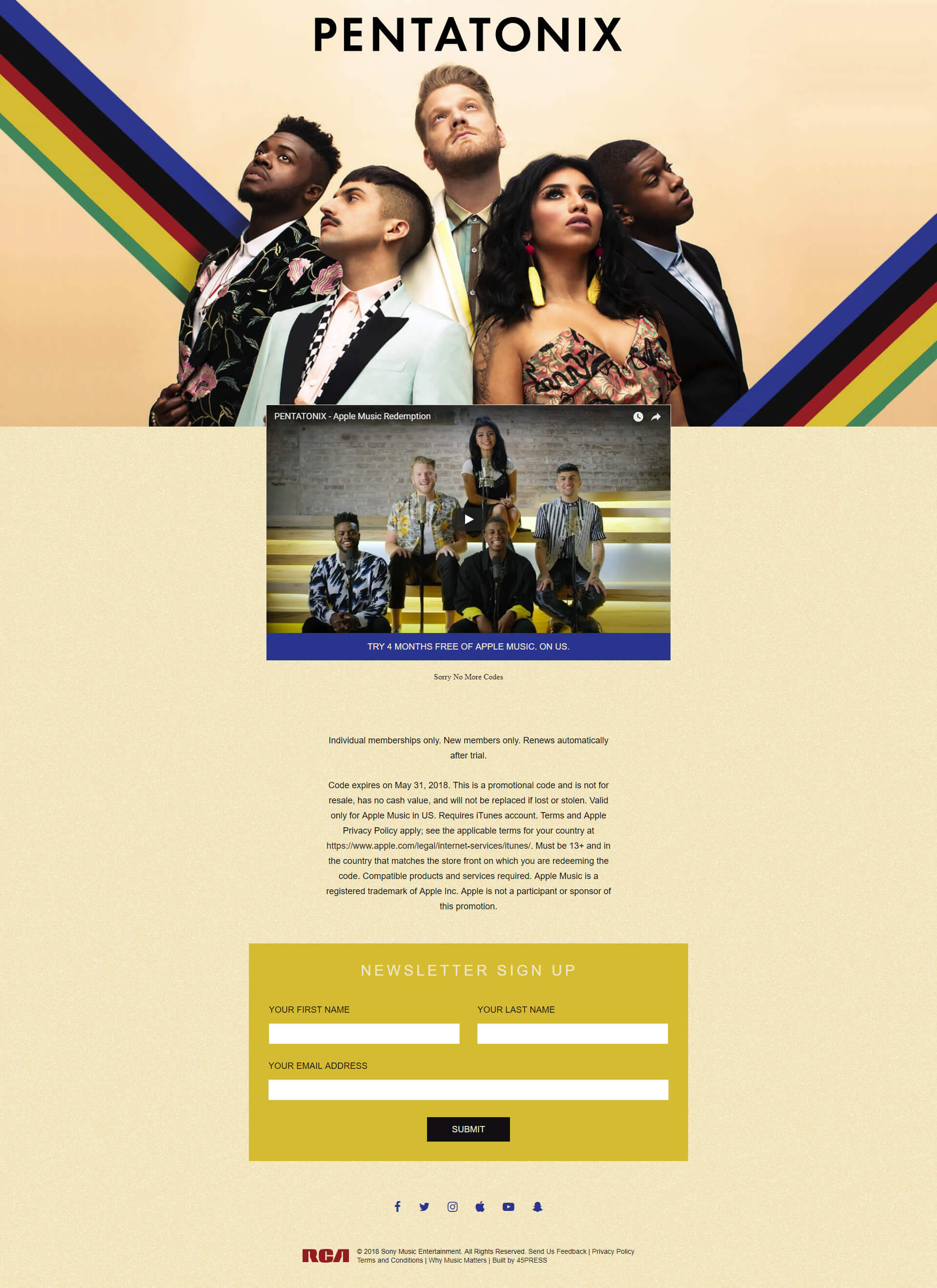 Apple Music Pentatonix Promo - Desktop