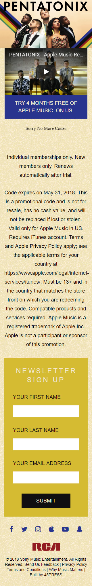 Apple Music Pentatonix Promo - Mobile