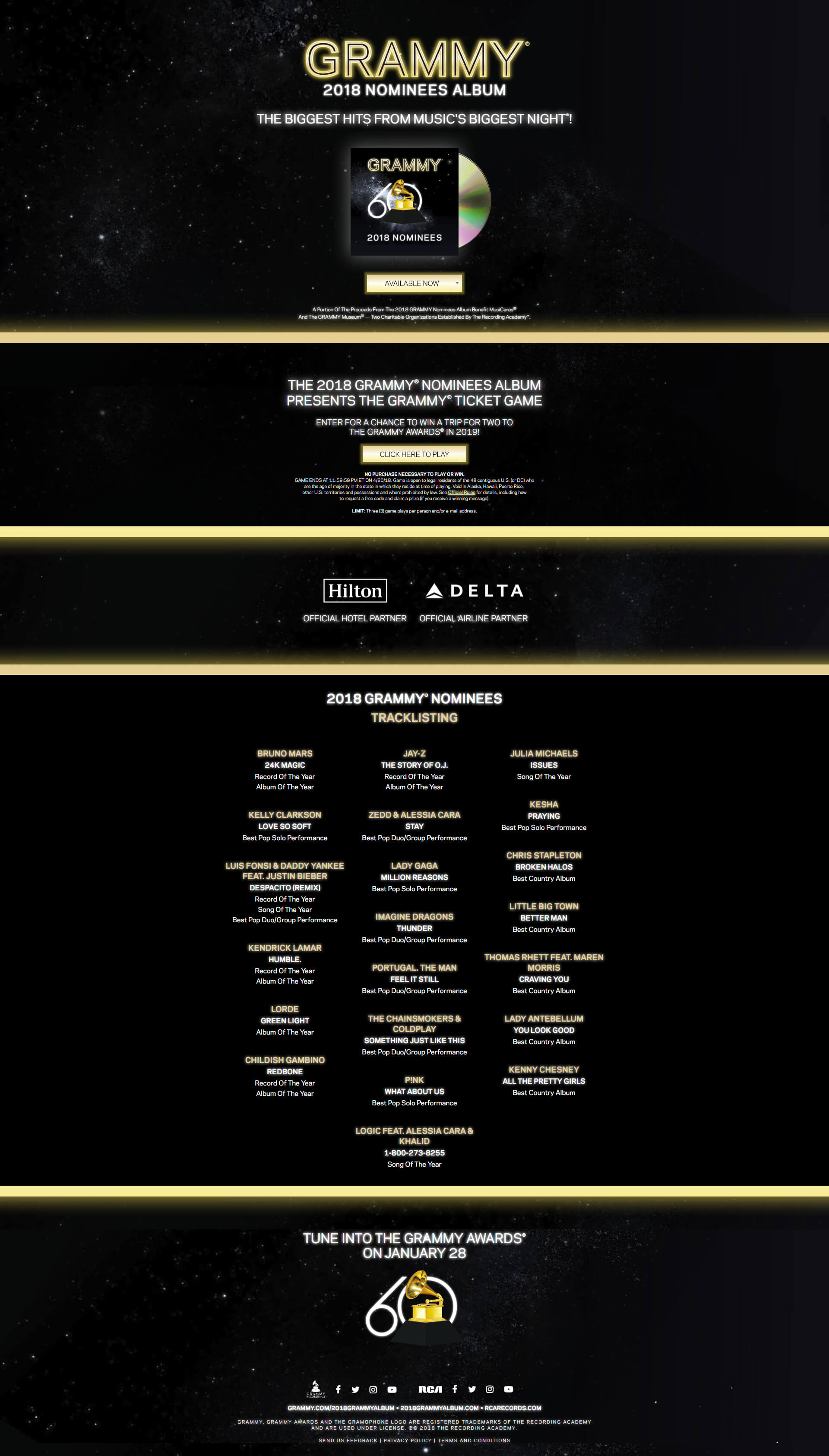 2018 GRAMMY Nominees Album - Desktop