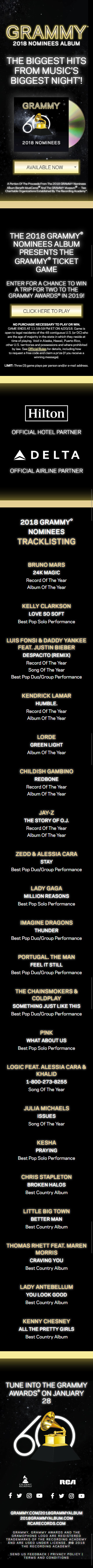 2018 GRAMMY Nominees Album - Mobile