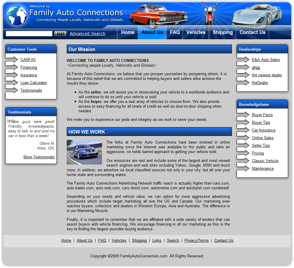Family Auto Connections - Desktop