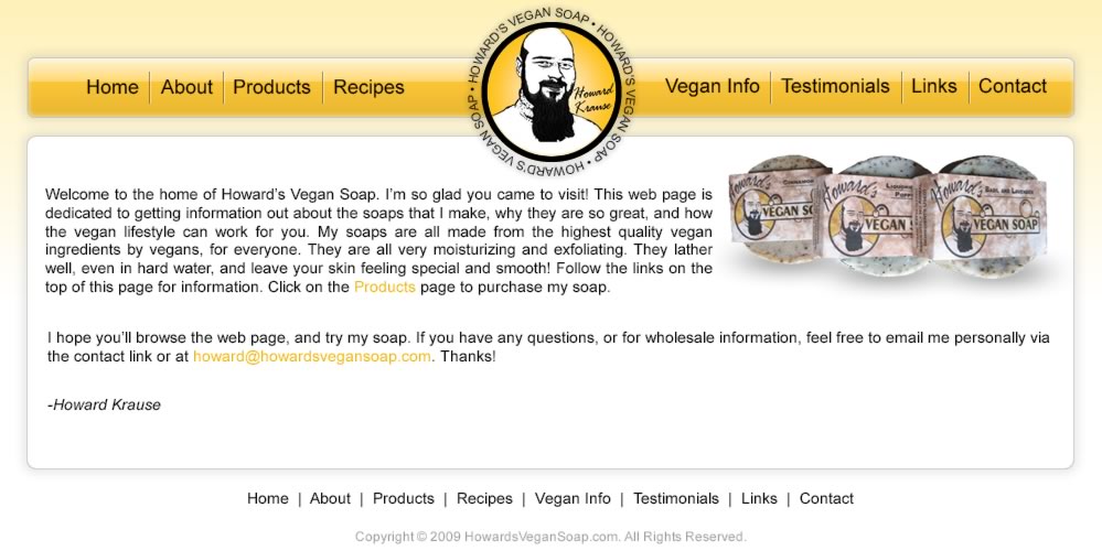 Howard's Vegan Soap - Desktop