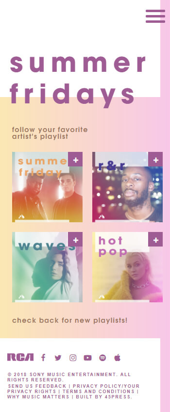 RCA Summer Playlists - Mobile
