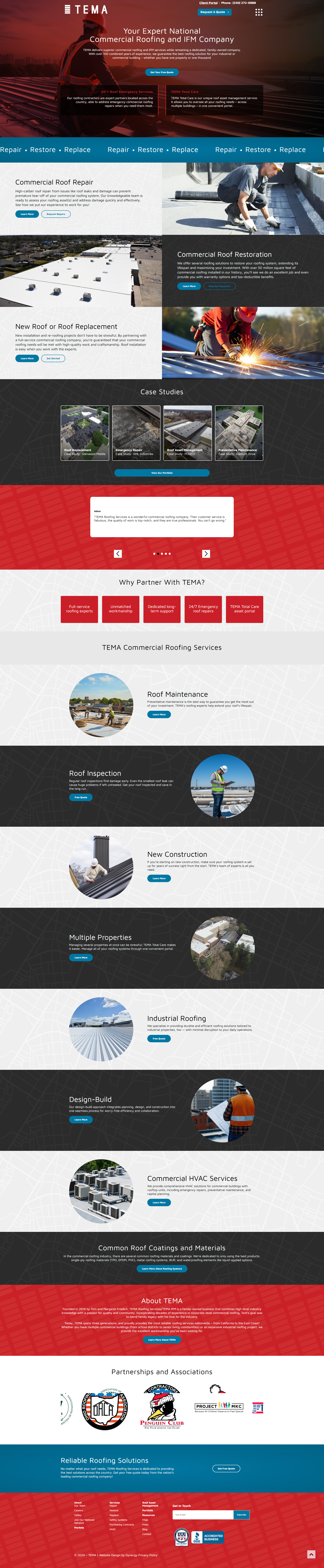 TEMA Roofing - Desktop